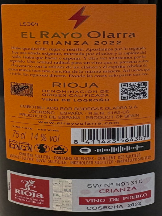 El Rayo Olarra - Crianza 2021